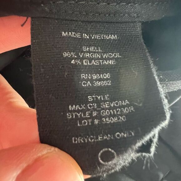 Theory Women's Black Wool Max C3 Sevona Stretch Trouser‎ Dress Pants Size 8 - Picture 5 of 10